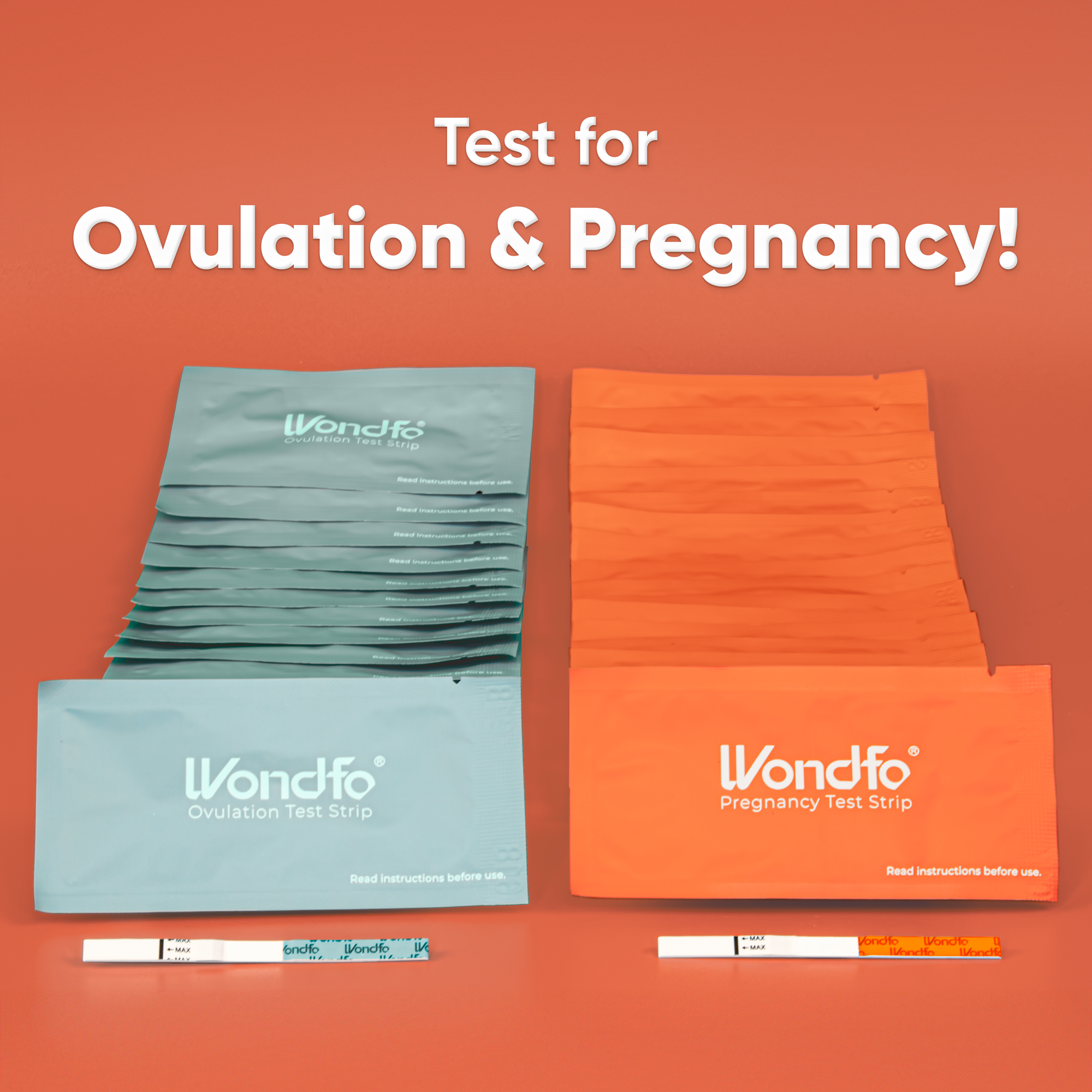 Wondfo 50 Ovulation Test Strips and 20 Pregnancy Test Strips Kit (50 LH + 20 HCG)