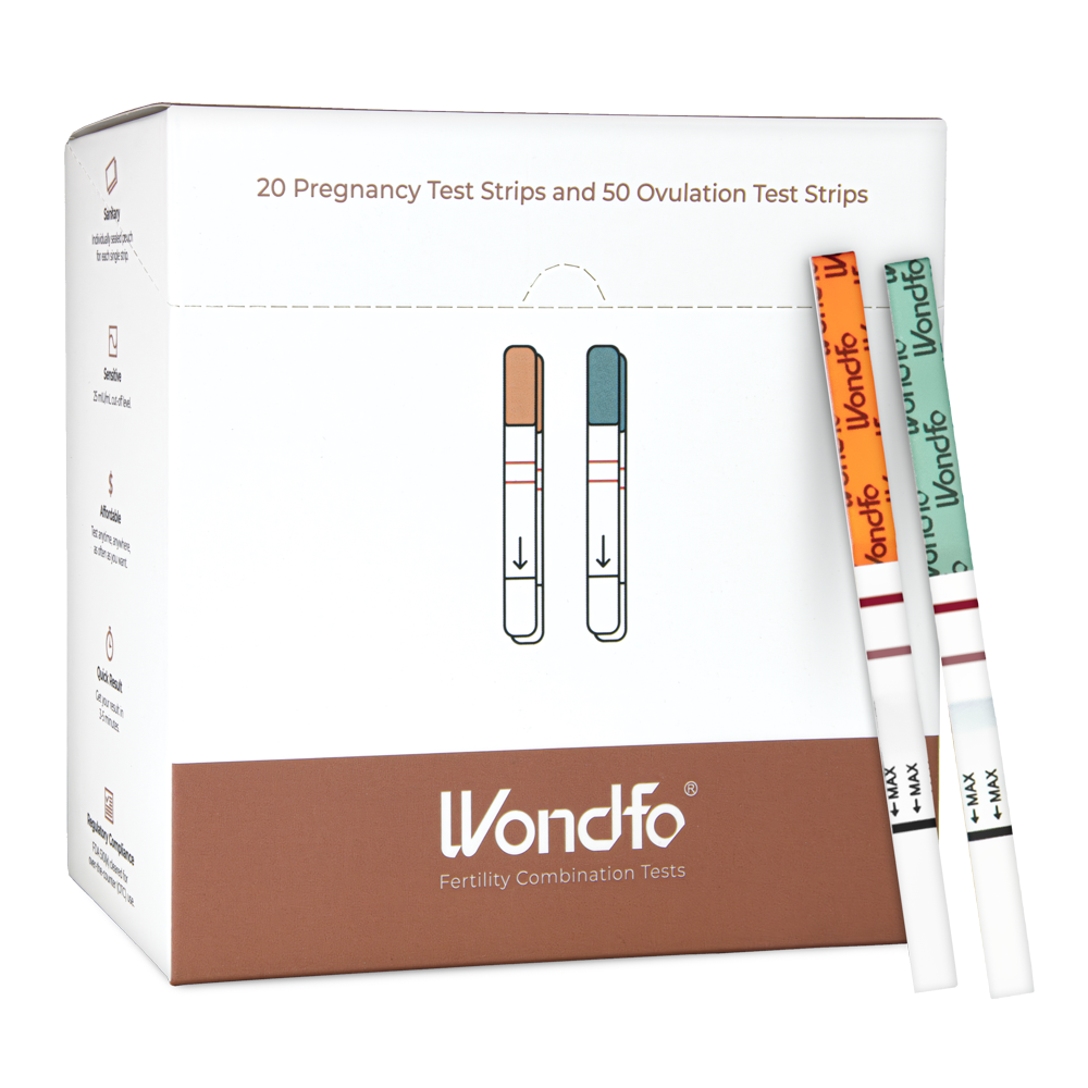 Wondfo 50 Ovulation Test Strips and 20 Pregnancy Test Strips Kit (50 LH + 20 HCG)