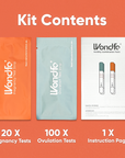 Wondfo 50 Ovulation Test Strips and 20 Pregnancy Test Strips Kit (50 LH + 20 HCG)