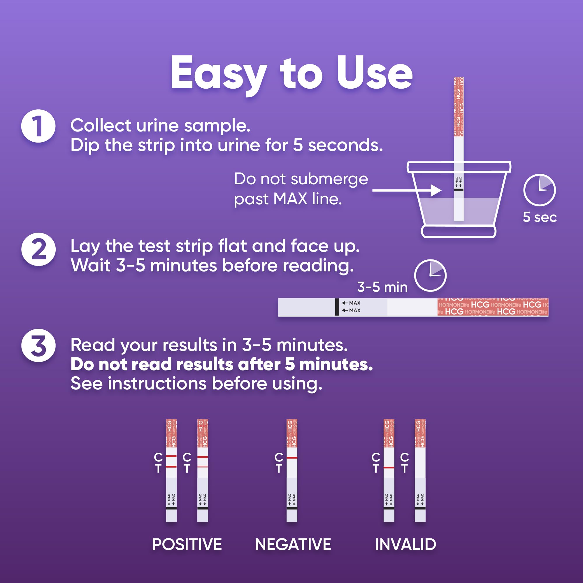 Pregnancy Test Strips –hCG Urine Test Strips，Over 99% Accurate Early Detection, Fast and Easy Home Urine Test Kit for Women (15/30 Count) (15 Count)